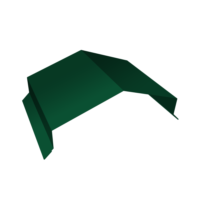 Парапетная крышка угольная 200мм 0,45 PE-Double с пленкой RAL 6005 зеленый мох (3м)