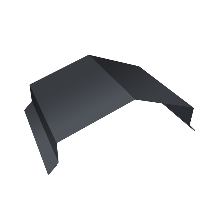 Парапетная крышка угольная 200мм 0,45 PE-Double с пленкой RAL 7024 мокрый асфальт (2,5м)