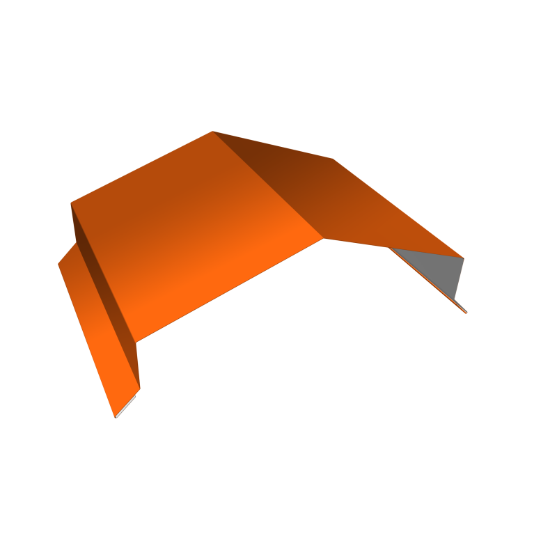 Парапетная крышка угольная 200мм 0,45 PE с пленкой RAL 2004 оранжевый (2,5м)