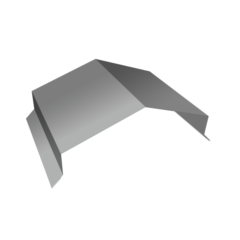 Парапетная крышка угольная 200мм 0,45 PE с пленкой RAL 9006 бело-алюминиевый (3м)