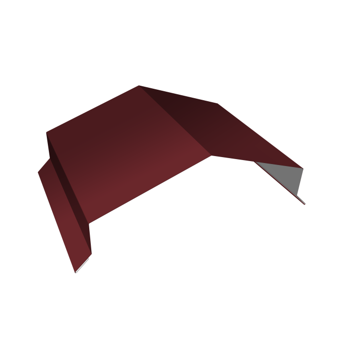 Парапетная крышка угольная 200мм 0,5 Satin с пленкой RAL 3005 красное вино (2м)