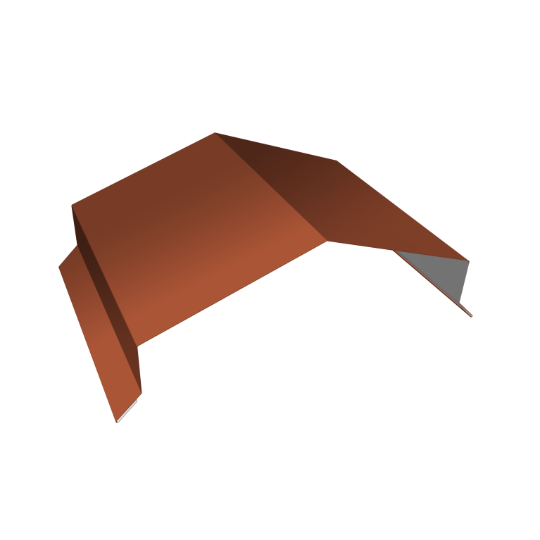 Парапетная крышка угольная 200мм 0,5 Satin с пленкой RAL 8004 терракота (3м)