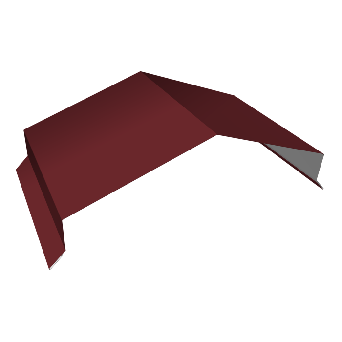 Парапетная крышка угольная 250мм 0,5 Satin с пленкой RAL 3005 красное вино (3м)
