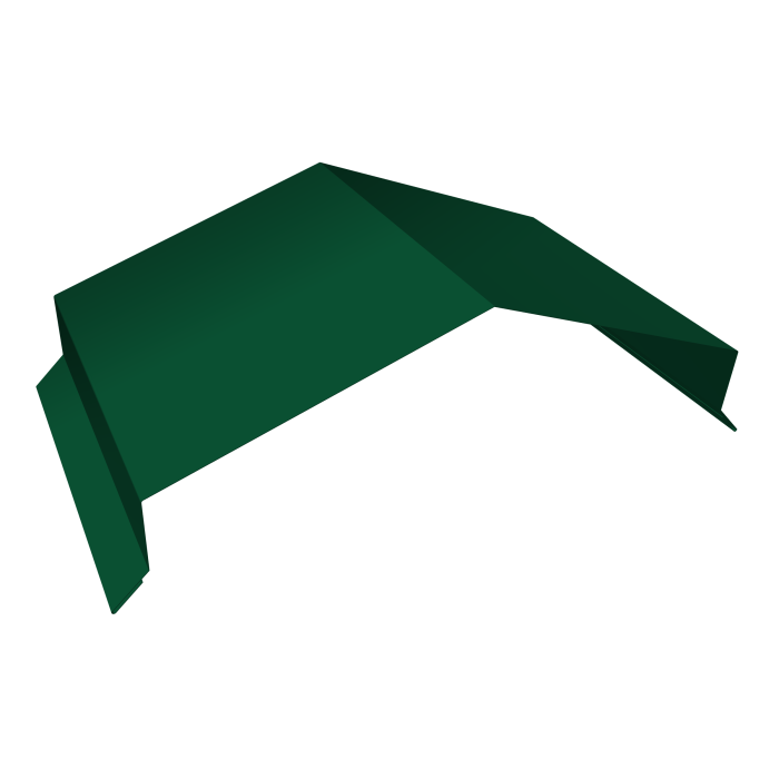 Парапетная крышка угольная 390мм 0,45 PE-Double с пленкой RAL 6005 зеленый мох (3м)