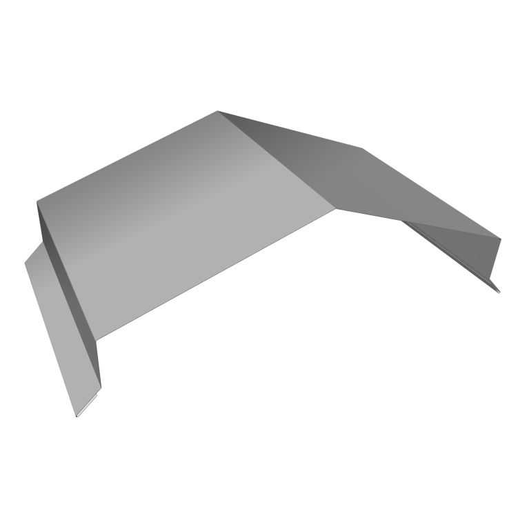 Парапетная крышка угольная 390мм 0,45 PE с пленкой RAL 9006 бело-алюминиевый (3м)