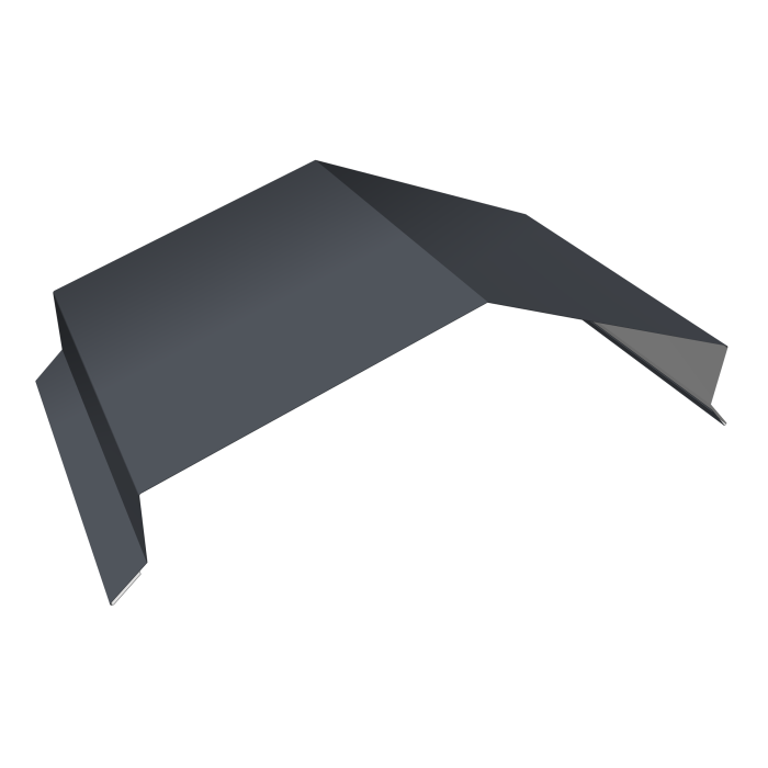 Парапетная крышка угольная 390мм 0,5 Satin с пленкой RAL 7024 мокрый асфальт (3м)