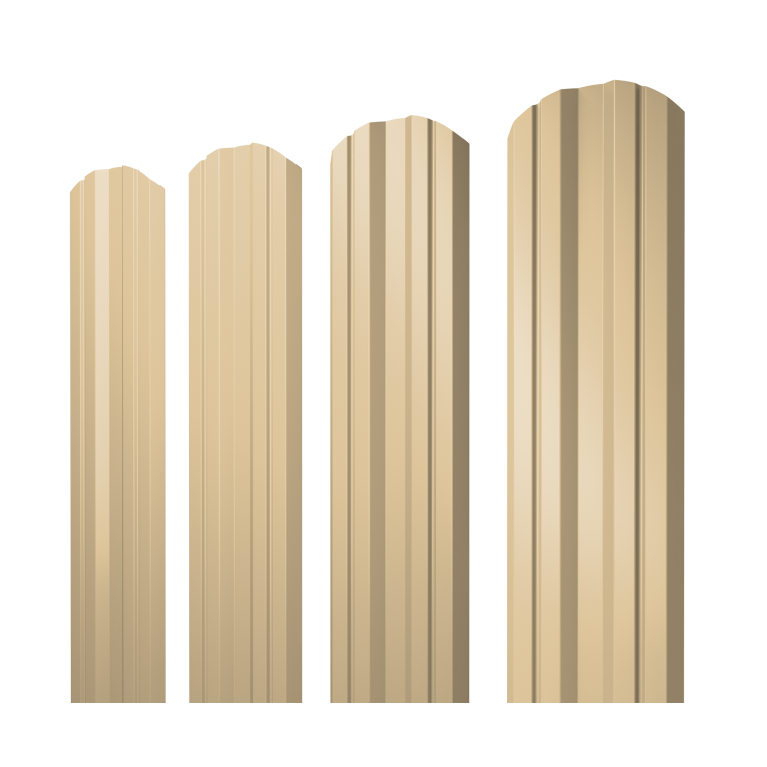Штакетник Twin фигурный 0,4 PE RAL 1014 слоновая кость