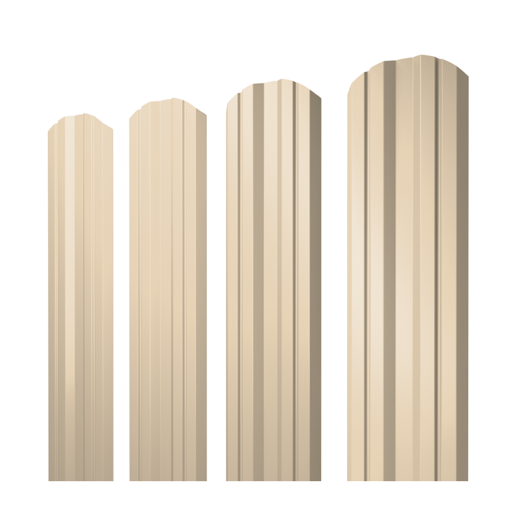 Штакетник Twin фигурный 0,45 Drap TX RAL 1015 светлая слоновая кость