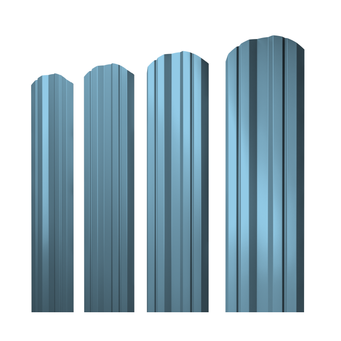 Штакетник Twin фигурный 0,45 Drap TX RAL 5024 пастельно-синий
