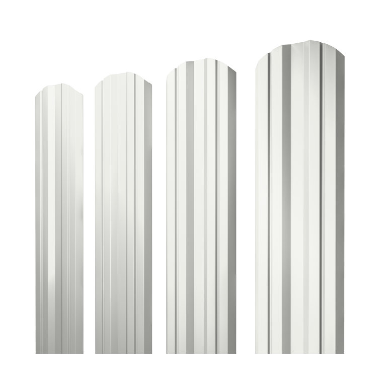 Штакетник Twin фигурный 0,45 Drap TX RAL 9003 сигнальный белый