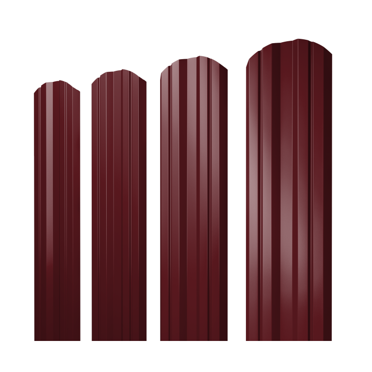 Штакетник Twin фигурный 0,45 PE-Double RAL 3005 красное вино