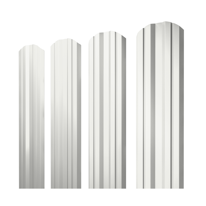 Штакетник Twin фигурный 0,45 PE-Double RAL 9003 сигнальный белый