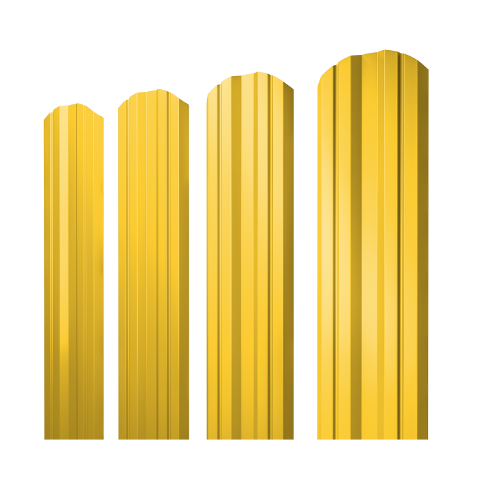 Штакетник Twin фигурный 0,45 PE RAL 1018 цинково-желтый