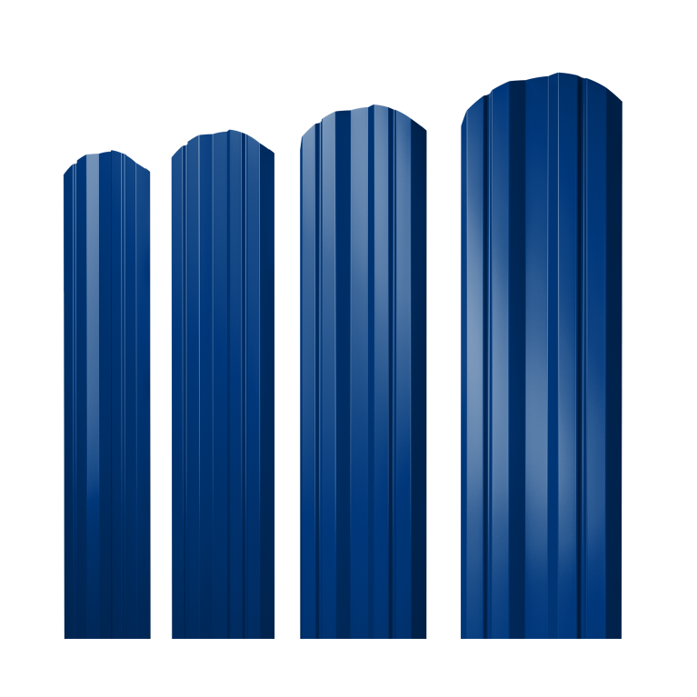 Штакетник Twin фигурный 0,45 PE RAL 5002 ультрамариново-синий