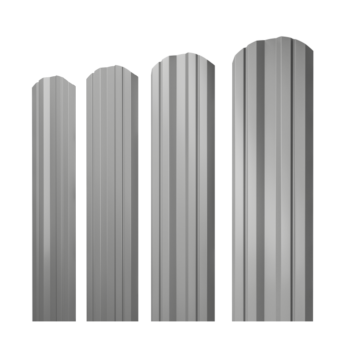 Штакетник Twin фигурный 0,45 PE RAL 9006 бело-алюминиевый