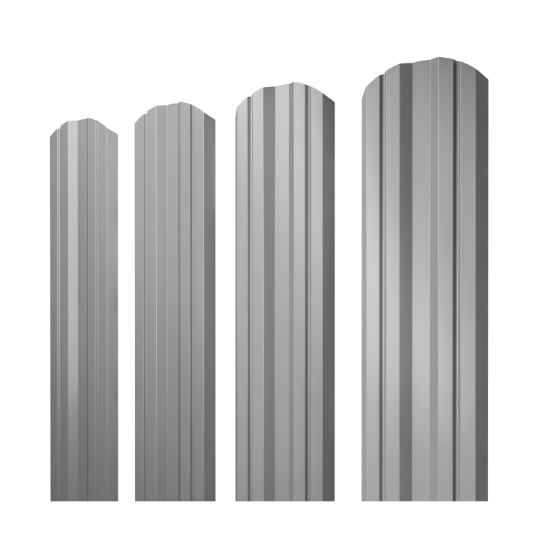Штакетник Twin фигурный 0,45 PE RAL 9006 бело-алюминиевый