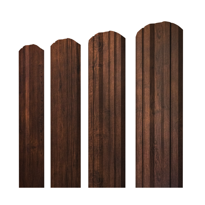 Штакетник Twin фигурный 0,45 Print-Double Premium Cherry Wood Dark F