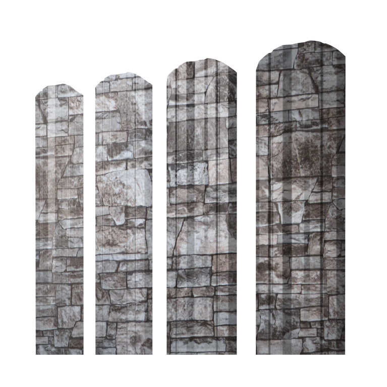 Штакетник Twin фигурный 0,45 Print Elite Fine Stone TwinColor