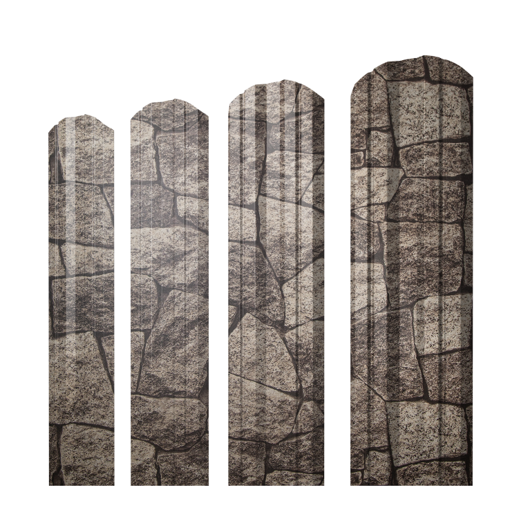 Штакетник Twin фигурный 0,45 Print Elite King Stone TwinColor