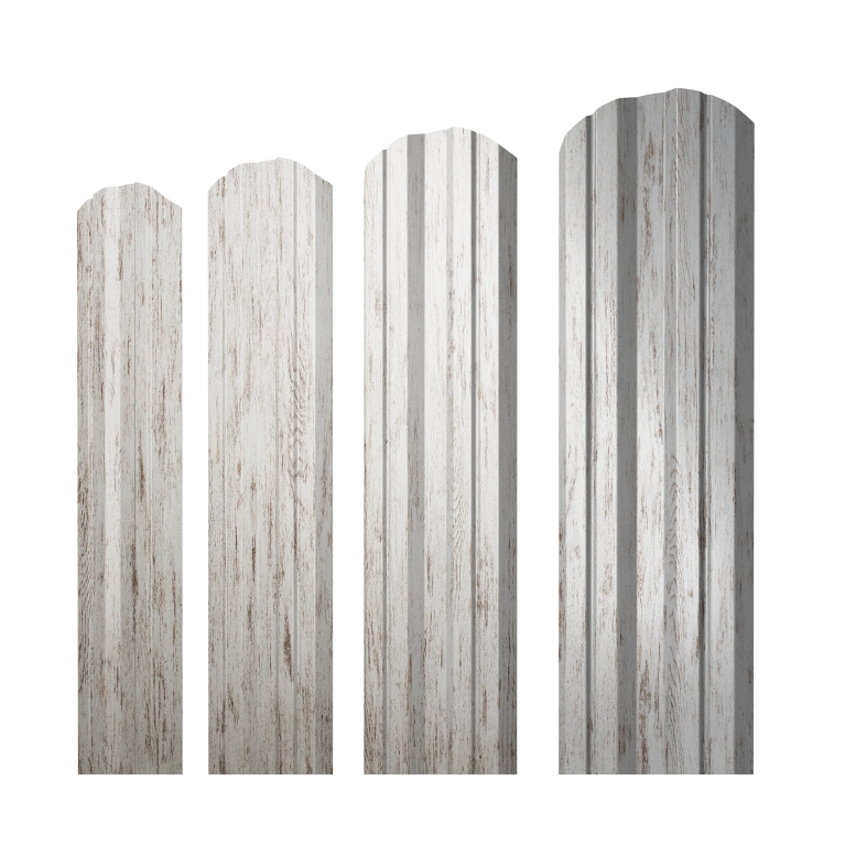 Штакетник Twin фигурный 0,45 Print Elite Snow Wood TwinColor