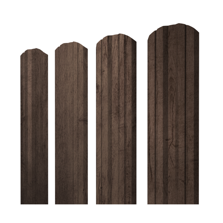 Штакетник Twin фигурный 0,45 Print Premium Almond Wood Fresh