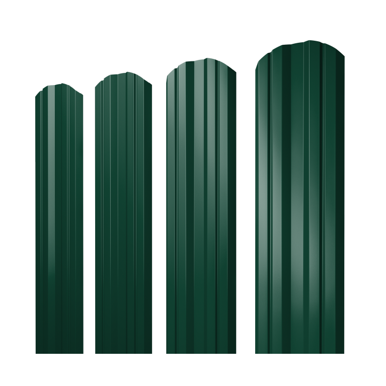 Штакетник Twin фигурный 0,5 PE RAL 6005 зеленый мох