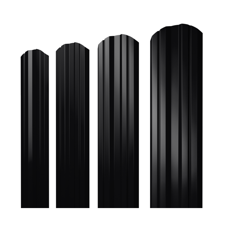 Штакетник Twin фигурный 0,5 PurPro RAL 9005 черный