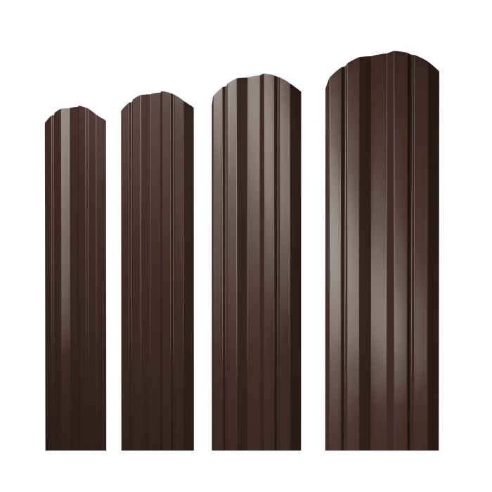 Штакетник Twin фигурный 0,5 Rooftop Бархат RAL 8017 шоколад