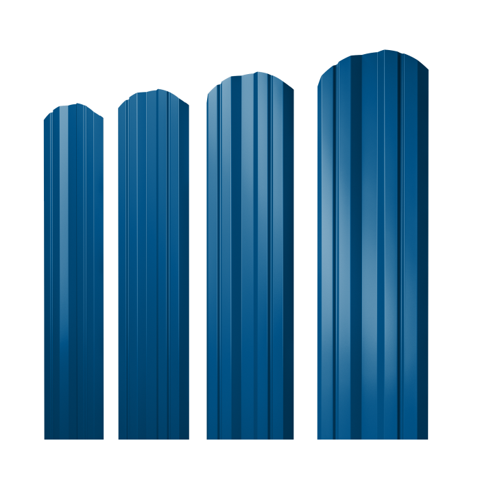 Штакетник Twin фигурный 0,5 Satin RAL 5005 сигнальный синий