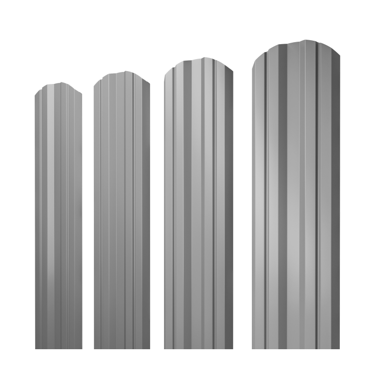 Штакетник Twin фигурный 0,5 Satin RAL 7004 сигнальный серый