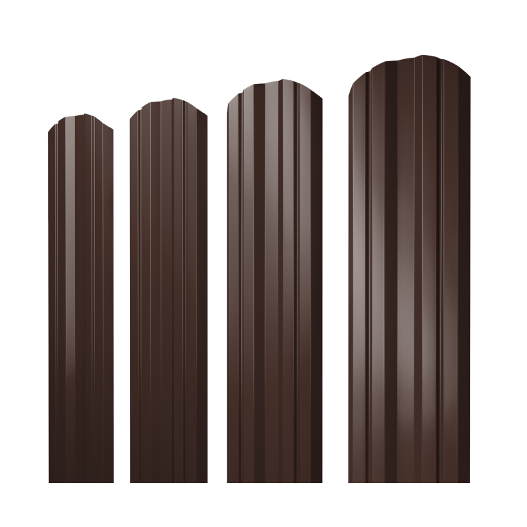 Штакетник Twin фигурный 0,5 Satin RAL 8017 шоколад