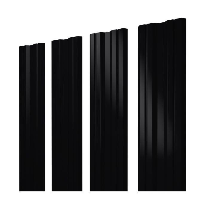 Штакетник Twin с прямым резом 0,4 PE-Matt-Double RAL 9005 черный