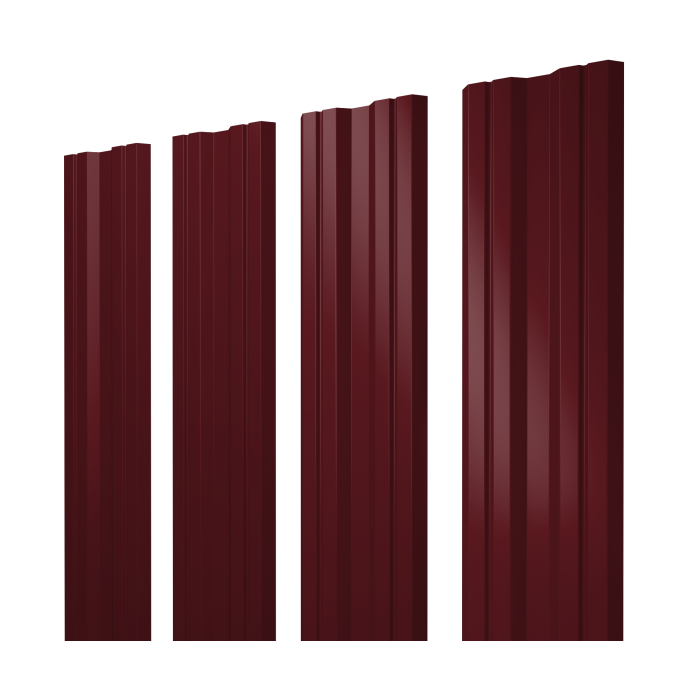 Штакетник Twin с прямым резом 0,45 Drap TR RAL 3005 красное вино