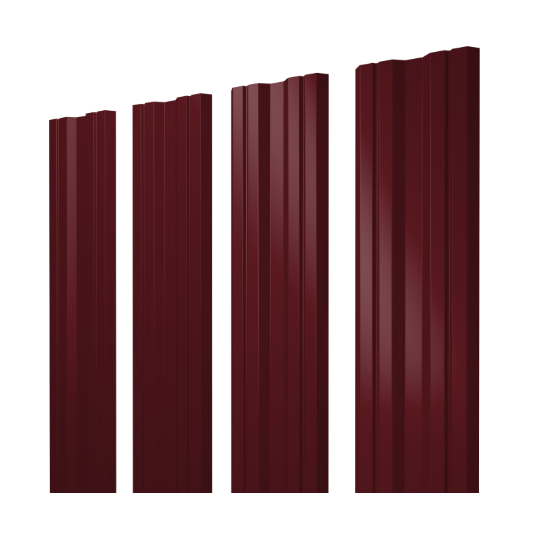 Штакетник Twin с прямым резом 0,45 Drap TR RAL 3005 красное вино