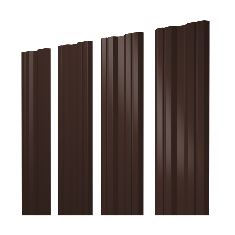 Штакетник Twin с прямым резом 0,45 Drap TwinColor RAL 8017 шоколад
