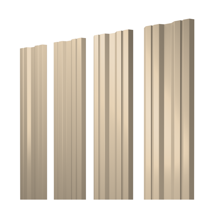 Штакетник Twin с прямым резом 0,45 Drap TX RAL 1015 светлая слоновая кость
