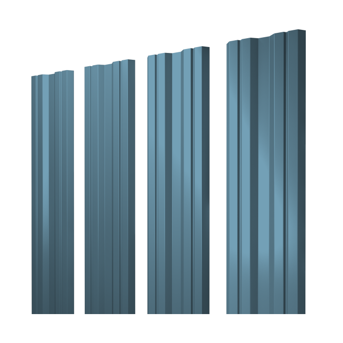 Штакетник Twin с прямым резом 0,45 Drap TX RAL 5024 пастельно-синий