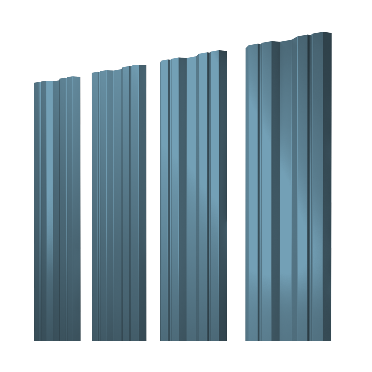 Штакетник Twin с прямым резом 0,45 Drap TX RAL 5024 пастельно-синий