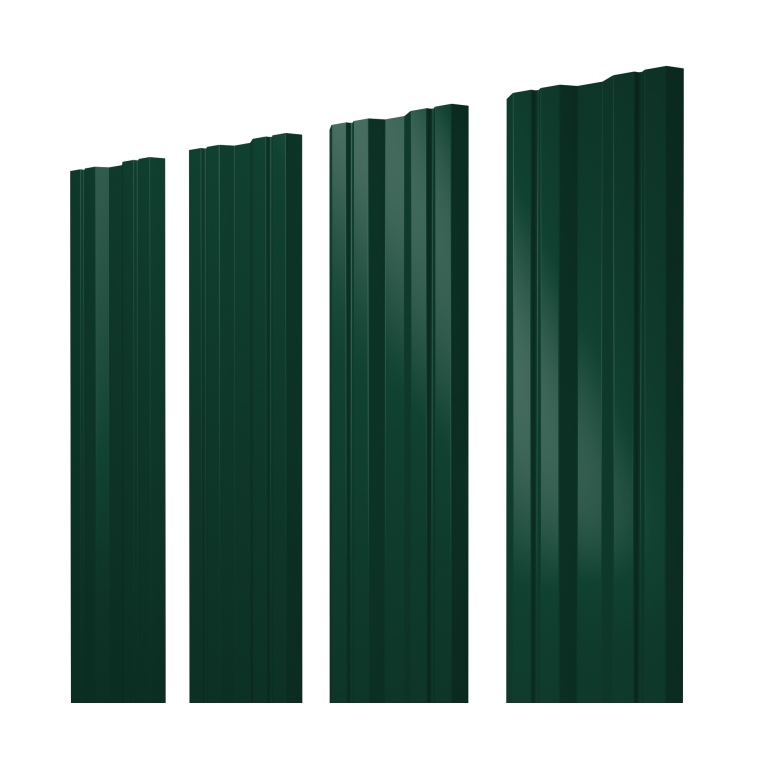 Штакетник Twin с прямым резом 0,45 Drap TX RAL 6005 зеленый мох