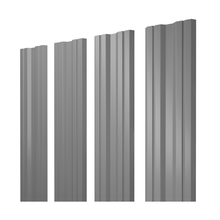 Штакетник Twin с прямым резом 0,45 Drap TX RAL 7004 сигнальный серый