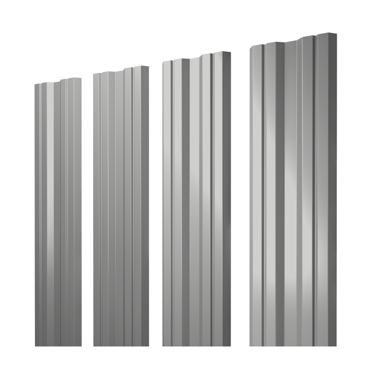 Штакетник Twin с прямым резом 0,45 Drap TX RAL 7047 телегрей 4