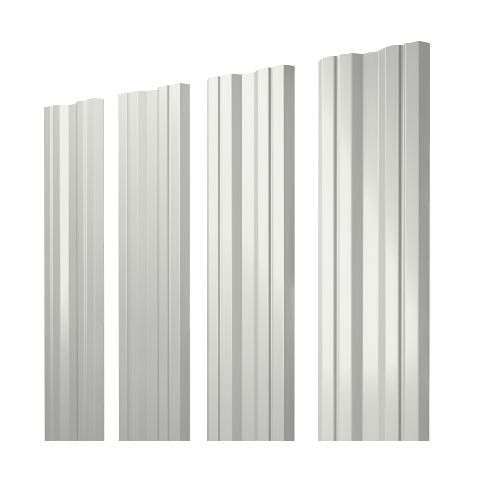 Штакетник Twin с прямым резом 0,45 Drap TX RAL 9003 сигнальный белый