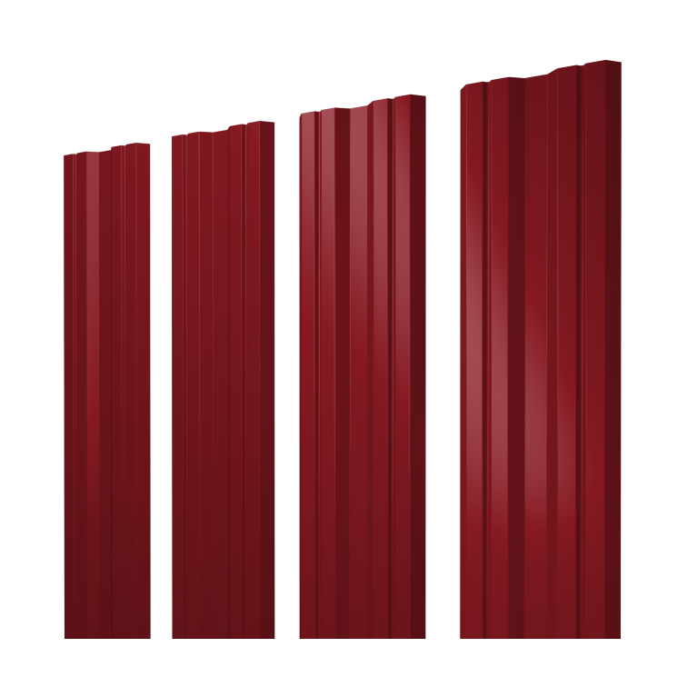 Штакетник Twin с прямым резом 0,45 PE RAL 3003 рубиново-красный