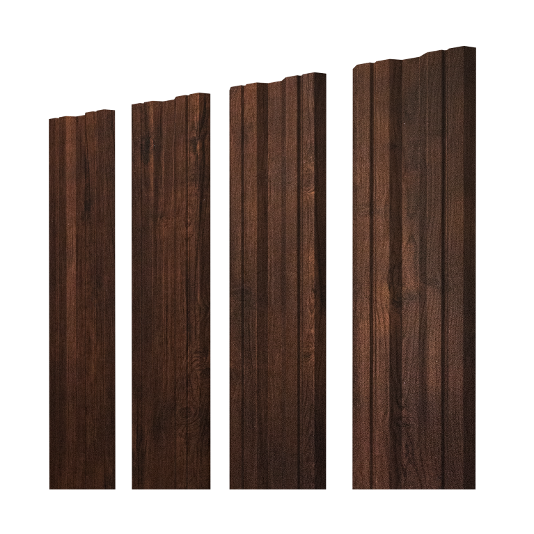 Штакетник Twin с прямым резом 0,45 Print-Double Premium Cherry Wood Dark F