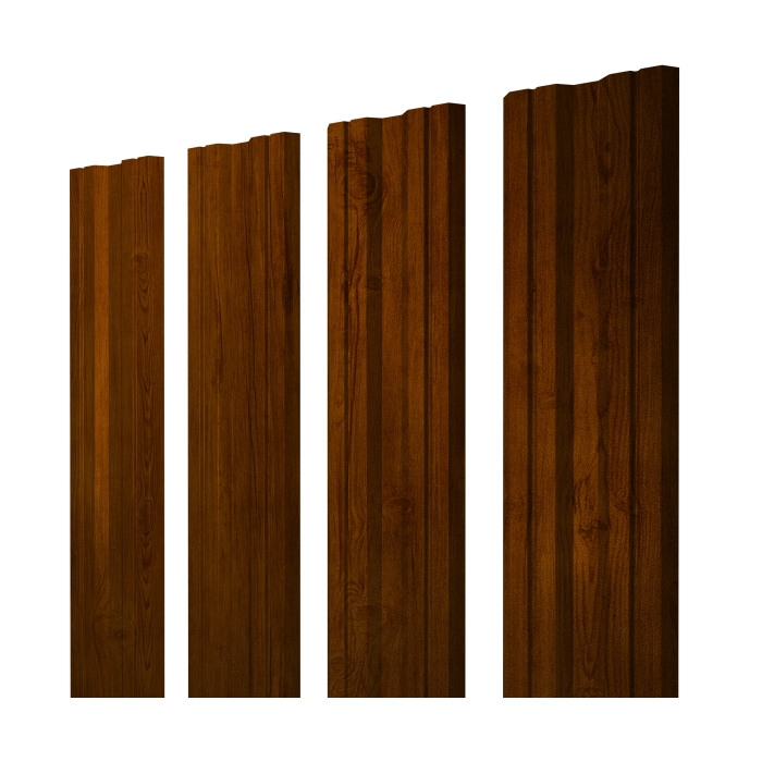 Штакетник Twin с прямым резом 0,45 Print-Double Premium Golden Wood Intense F