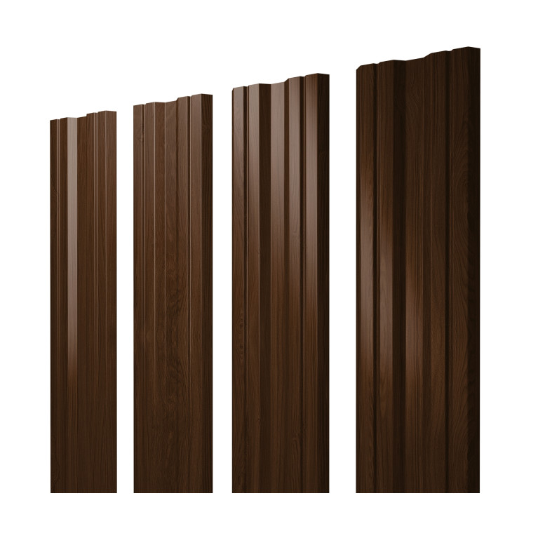 Штакетник Twin с прямым резом 0,45 Print Elite Choco Wood TwinColor