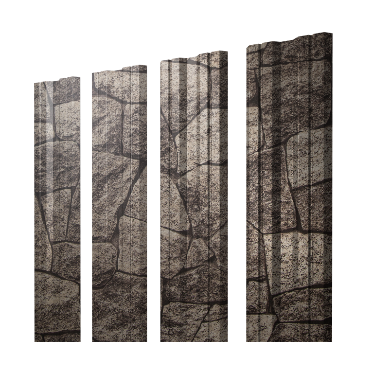 Штакетник Twin с прямым резом 0,45 Print Elite King Stone TwinColor