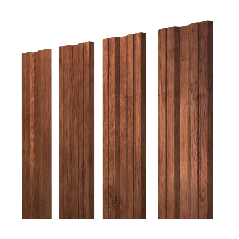 Штакетник Twin с прямым резом 0,45 Print Premium Rowan Wood Intense FTC