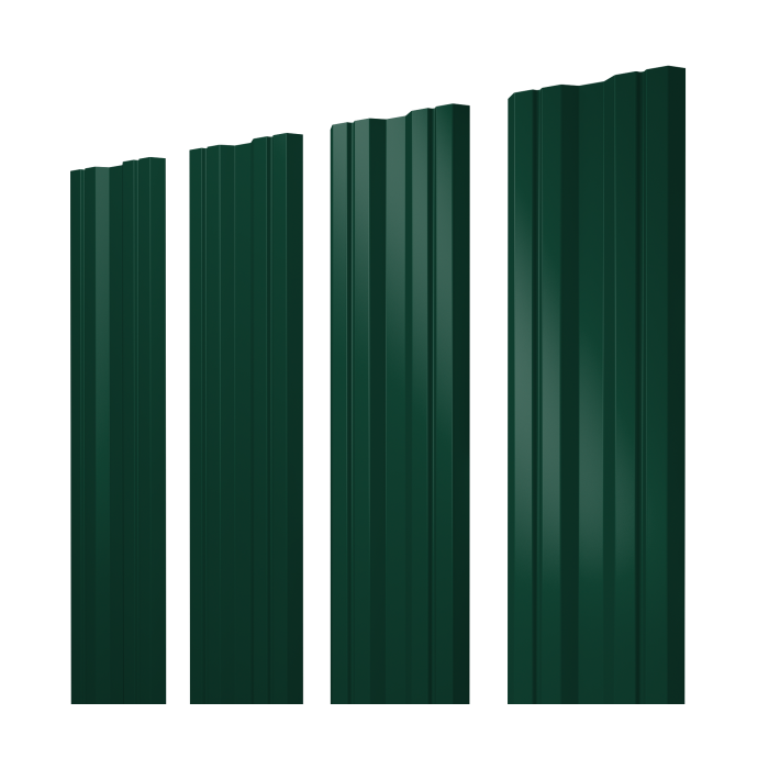 Штакетник Twin с прямым резом 0,5 PE RAL 6005 зеленый мох