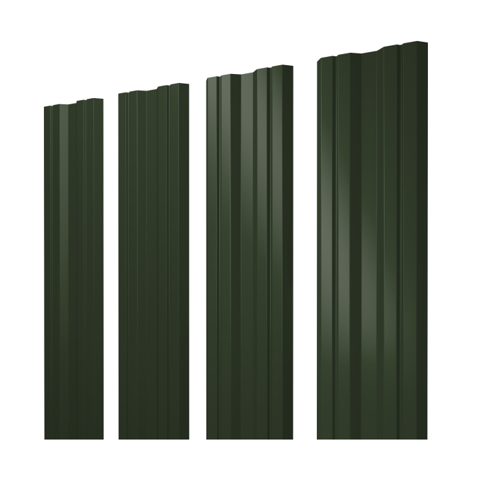 Штакетник Twin с прямым резом 0,5 Satin Matt TX RAL 6020 хромовая зелень